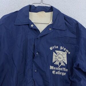 Vtg Beta Sigma Felco Jacket M/L Manhattan‎ College Greek Windbreaker 60s 70s